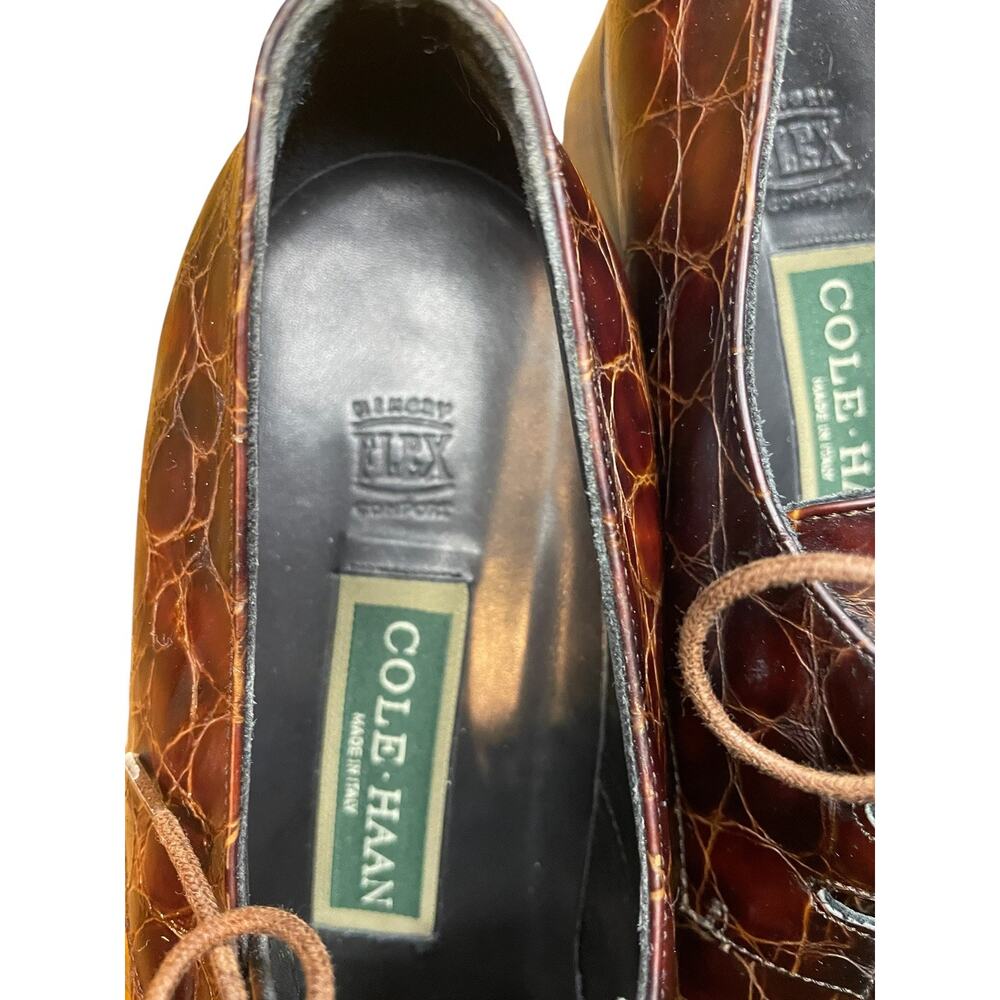 Cole Haan Alligator Burgundy Leather Oxford Dress Shoes 8 Academia Poet Classic - Picture 5 of 10